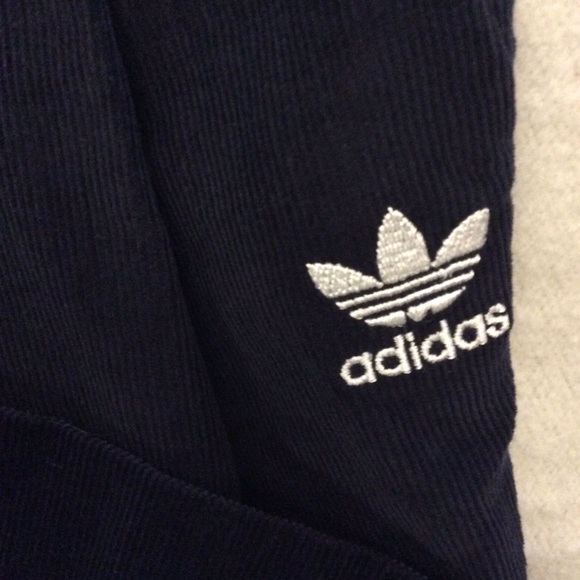 NWT Adidas navy blue corduroy wide leg crop pants - Picture 5 of 11